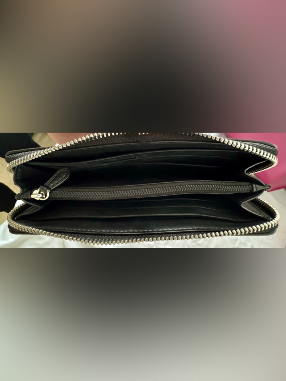 Coach Leopard-Print Zip Wallet in Black and Gray - Picture 3 of 5